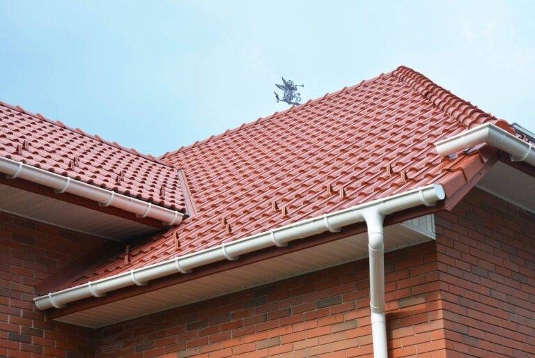 Brown Tile Roof With White Fasia