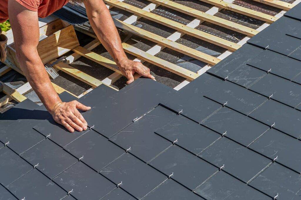 installing a slate roof home.